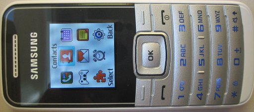 Samsung, Mobiltelefon, GT–E1050, Frontansicht