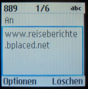 Samsung, Mobiltelefon, GT–E1080i, SMS mit T9 Eingabehilfe