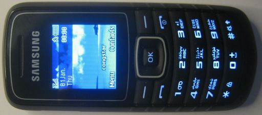 Samsung, Mobiltelefon, GT–E1080T, Ansicht von oben