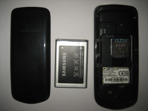 Samsung, Mobiltelefon, GT–E1081T, Batterie und Abdeckung