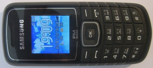 Samsung, Mobiltelefon, GT–E1085F, Ansicht von oben