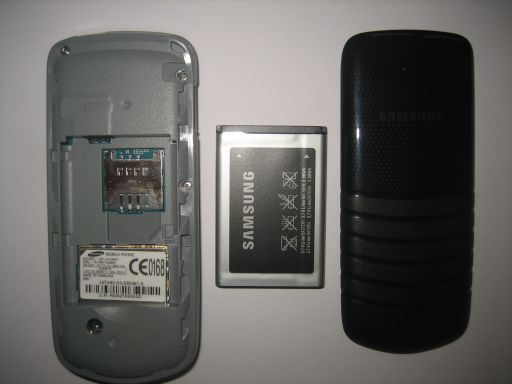 Samsung, Mobiltelefon, GT–E1085T, Batterie und Abdeckung
