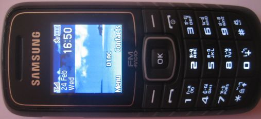 Samsung, Mobiltelefon, GT–E1085T, Ansicht von oben