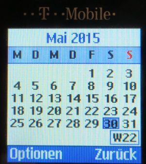 Samsung, Mobiltelefon, GT–E1120, Kalender