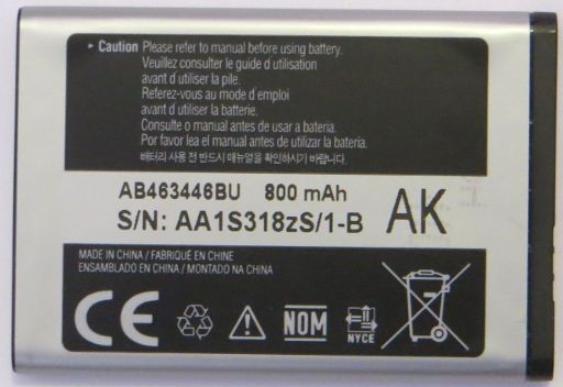 Samsung, Mobiltelefon, GT–E1120, Batterie AB463446BU