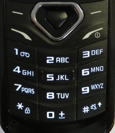 Samsung, Mobiltelefon, GT–E1170, beleuchtete Tastatur