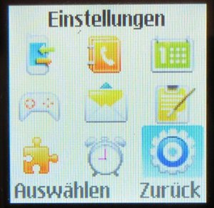 Samsung, Mobiltelefon, GT–E1170, Display mit Hauptmenü