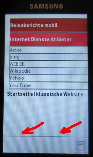 Samsung, Mobiltelefon, GT–I6410, Defektes Display mit einer schwarzen Linie
