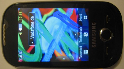 Samsung, Mobiltelefon, GT–S3650 Corby, Ansicht mit Hauptbildschirm