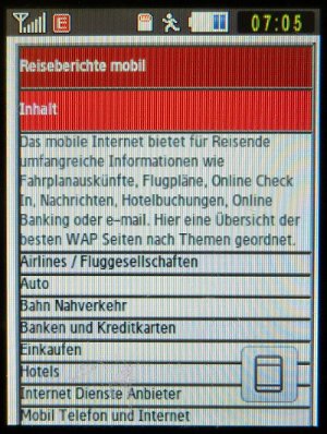 Samsung, Mobiltelefon, GT–S3650 Corby, WAP http://wap.reiseberichte.bplaced.net