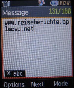 Samsung, Mobiltelefon, SCH–F679, SMS schreiben