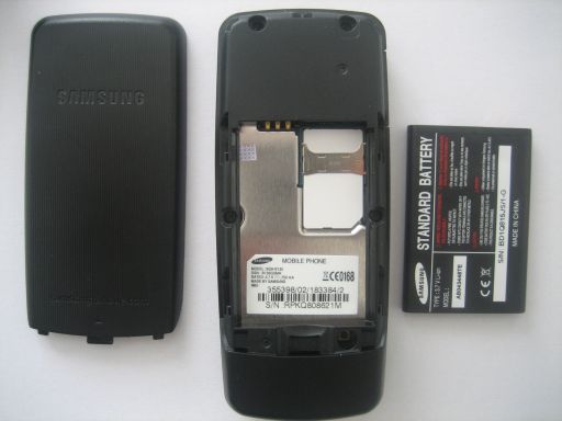 Samsung, Mobiltelefon, SGH–B130, Batterie und Abdeckung