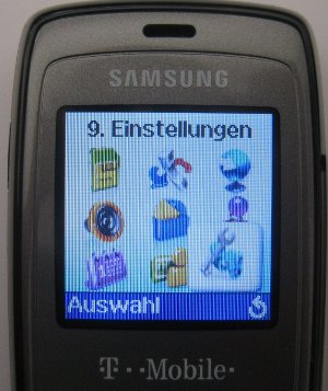 Samsung, Mobiltelefon, SGH–C140, Display mit Hauptmenü