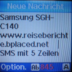 Samsung, Mobiltelefon, SGH–C140, SMS schreiben mit T9