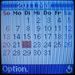 Samsung, Mobiltelefon, SGH–C140, Kalender