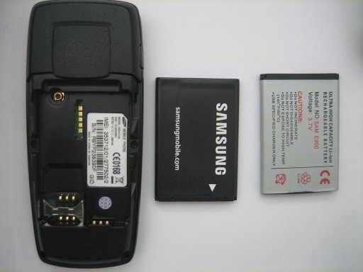 Samsung, Mobiltelefon, SGH–C140, Mobiltelefon, Batterie und Abdeckung