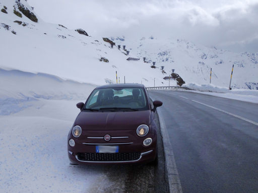 Sankt Moritz, Schweiz, Berninapass im April 2019