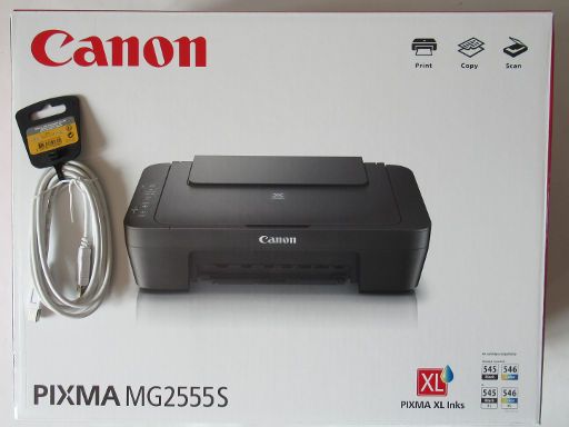 Canon PIXMA MG2555S, Verpackung und 2 m USB Drucker Kabel