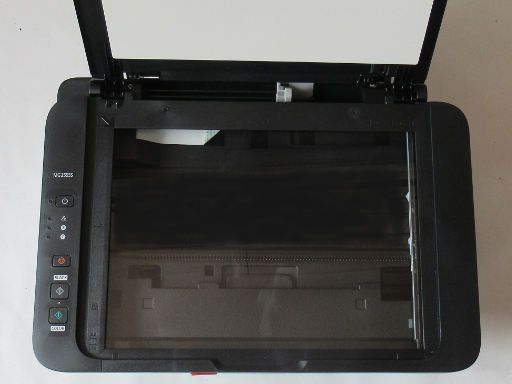 Canon PIXMA MG2555S, Scanner mit geöffneter Abdeckung