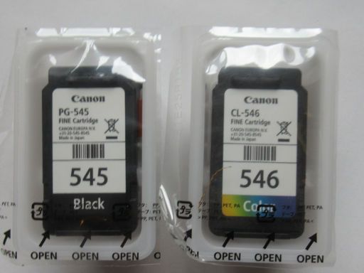 Canon PIXMA TS3450, Tintenpatrone Schwarz 545, Tintenpatrone Farbe 546