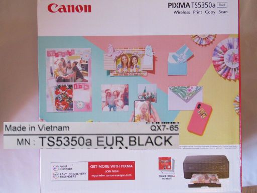 Canon PIXMA TS5350a, Verpackung