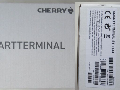 CHERRY SmartTerminal ST-1144, Verpackung Ansicht Vorderseite und Seite