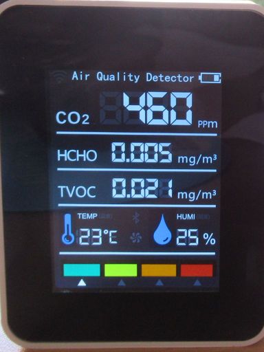 CO2 Messgerät Modell H8, Anzeige CO2, HCHO, TVOC, Temperatur und Luftfeuchtigkeit