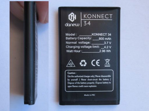 Mobiltelefon, danew KONNECT 34, defekte Batterie im Dezember 2025