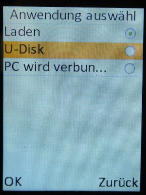 Mobiltelefon, danew KONNECT 42, Verbindung mit Laptop / U-Disk