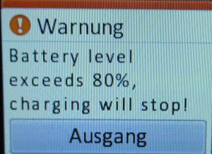 Mobiltelefon, danew KONNECT 42, Einstellung Akku nur bis 80 % laden