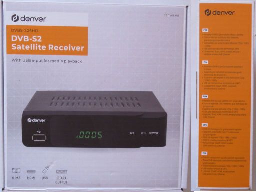 denver DVBS-206HD, Satelliten Receiver DVB-S2, Verpackung