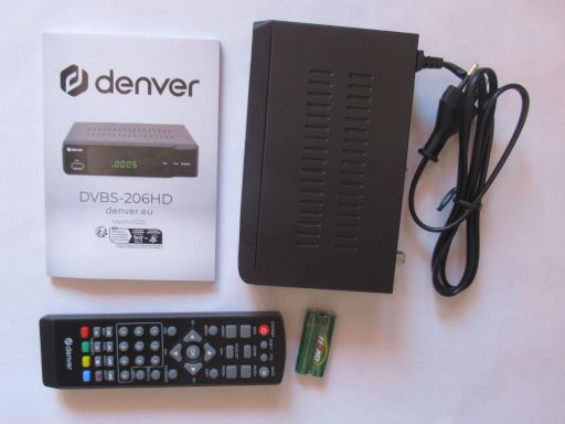 denver DVBS-206HD, Satelliten Receiver DVB-S2, Bedienungsanleitung, Satelliten Receiver, Batterien und Fernbedienung