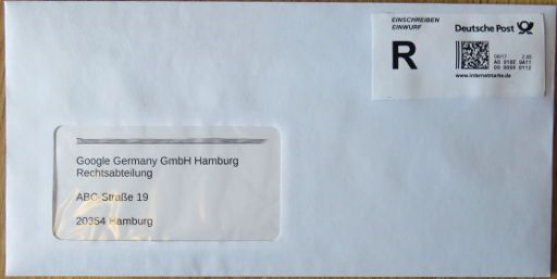 Deutsche Post, eFILIALE® Einschreiben Einwurf im August 2017