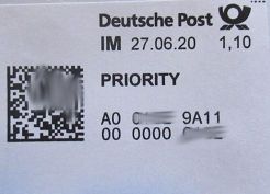 Deutsche Post, eFILIALE® ausgedruckte Internetmarke Weltweit Standardbrief 1,10 Euro