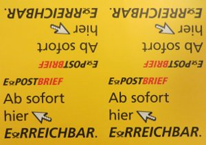 E–POSTBRIEF, Aktionsbogen mit 4 Postkarten Rückseite