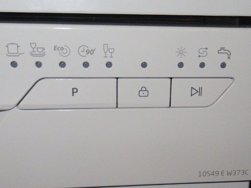 HIGH ONE 10S49 E W373C, Geschirrspülmaschine, Bedienungselemente und Anzeigen auf der rechten Seite