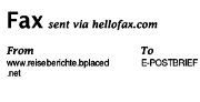 HelloFax, Telefax Deckblatt