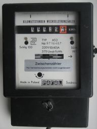 Wechselstromzähler mit Schuko Steckdose