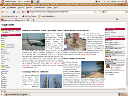 Ubuntu® 9.04 Firefox mit www.reiseberichte.bplaced.net