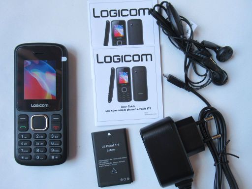 Mobiltelefon, Logicom Le Posh 178, Lieferumfang Mobiltelefon, Kurzanleitung, Ohrhörer, Batterie und Netzteil