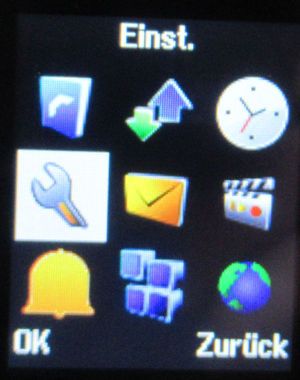 Mobiltelefon, Logicom Le Posh 178, 9 Anwendungen Icons