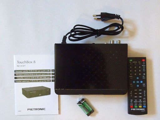 Metronic TouchBox 8, Satelliten Receiver DVB-S, Bedienungsanleitung, Satelliten Receiver, Batterien und Fernbedienung