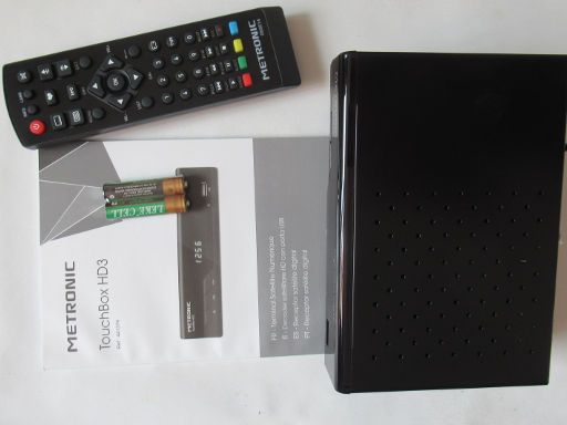 Metronic TouchBox HD3, Satelliten Receiver DVB-S2, Bedienungsanleitung, Satelliten Receiver, Batterien und Fernbedienung