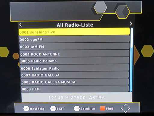 Metronic TouchBox HD3, Satelliten Receiver DVB-S2, Radio Sendersortierung