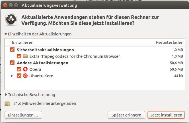 Opera 46.0 Aktualisierung Linux™ Ubuntu® 14.04 LTS