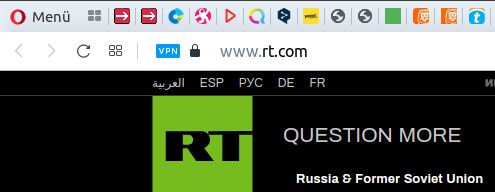 Opera 86.0 mit VPN aktiviert https://www.rt.com