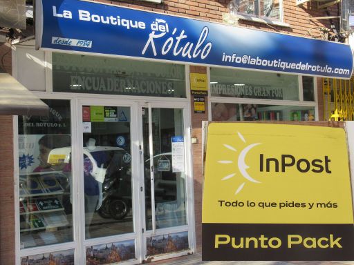 InPost, Punto Pack® Annahmestelle La Boutique del Rotulo, Calle de José del Hierro 41, 28027 Madrid im Januar 2023