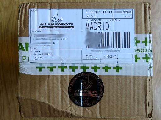 SEUR dpd group, Paket von Aloe Plus Lanzarote