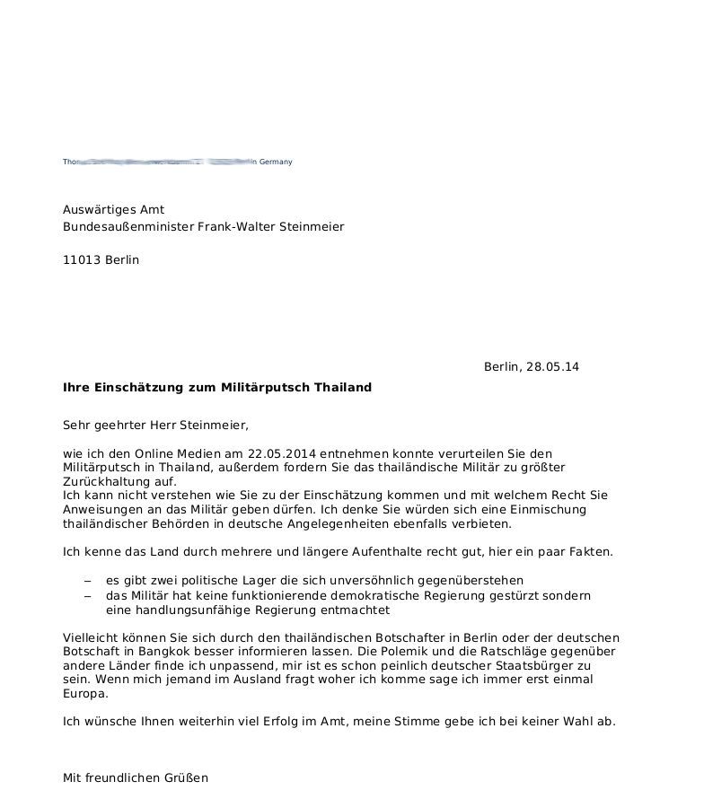 PIN Mail AG, ebrief, eBrief an Herrn Steinmeier