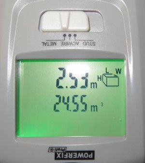 Powerfix® 5-in-1 Multifunktionsdetektor, Lidl, Berechnung vom Rauminhalt